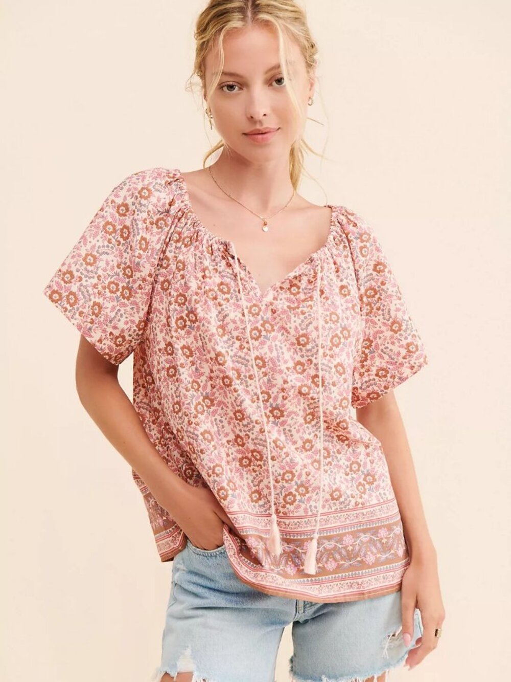 Faherty Florence Floral Blouse